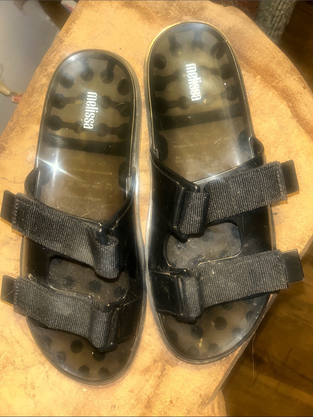 Melissa Women’s  Black Adjustable Slide Sandals